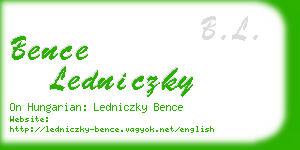 bence ledniczky business card